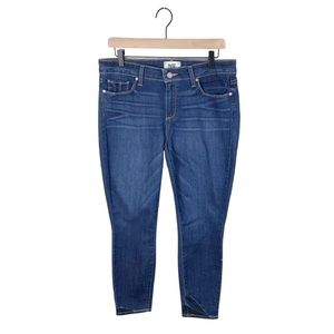 Paige Denim Verdugo Crop Dark Wash Zach Distressed Jeans Women's Size 31